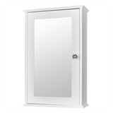 Single Door Mirror Indoor Bathroom Wall Mounted Cabinet Shelf White