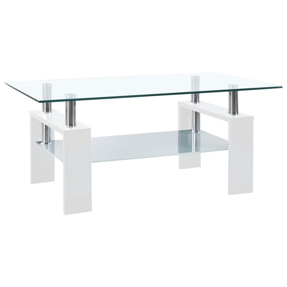 Coffee Table Black and Transparent 95x55x40 cm Tempered Glass