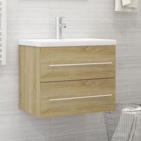 Sink Cabinet with Built-in Basin Engineered Wood