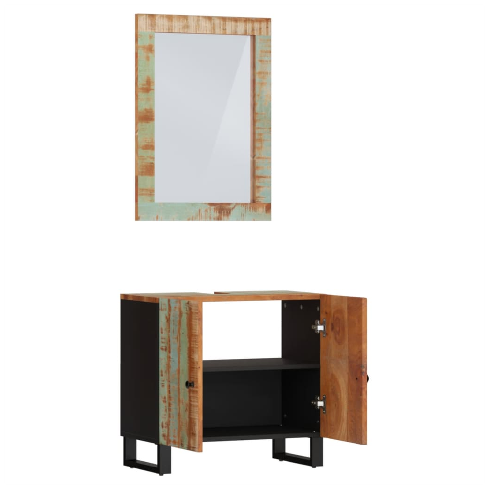 2 Piece Bathroom Furniture Set Solid Wood Reclaimed