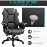 Piped PU Leather Padded High-Back Computer Office Gaming Chair Black Vinsetto