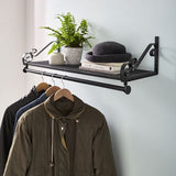 Heavy Duty Wall Mounted Clothes Rail & Shelf