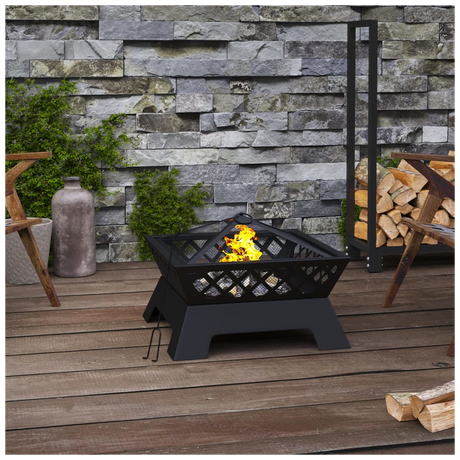 Fire Pit with Poker 50 cm XXL Steel