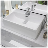 Basin with Faucet Hole Ceramic White 51.5x38.5x15 cm