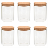 Storage Glass Jars with Cork Lid 6 pcs 650 ml