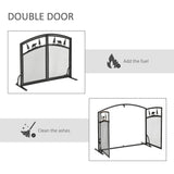 Fire Guard with Double Doors, Metal Mesh Fireplace Screen, Spark Flame Barrier