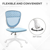 Vinsetto Desk Chair, Height Adjustable Mesh Office Chair with Wheels, Blue