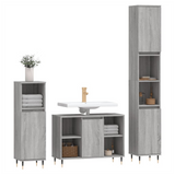 3 Piece Bathroom Furniture Set Grey Sonoma Engineered Wood