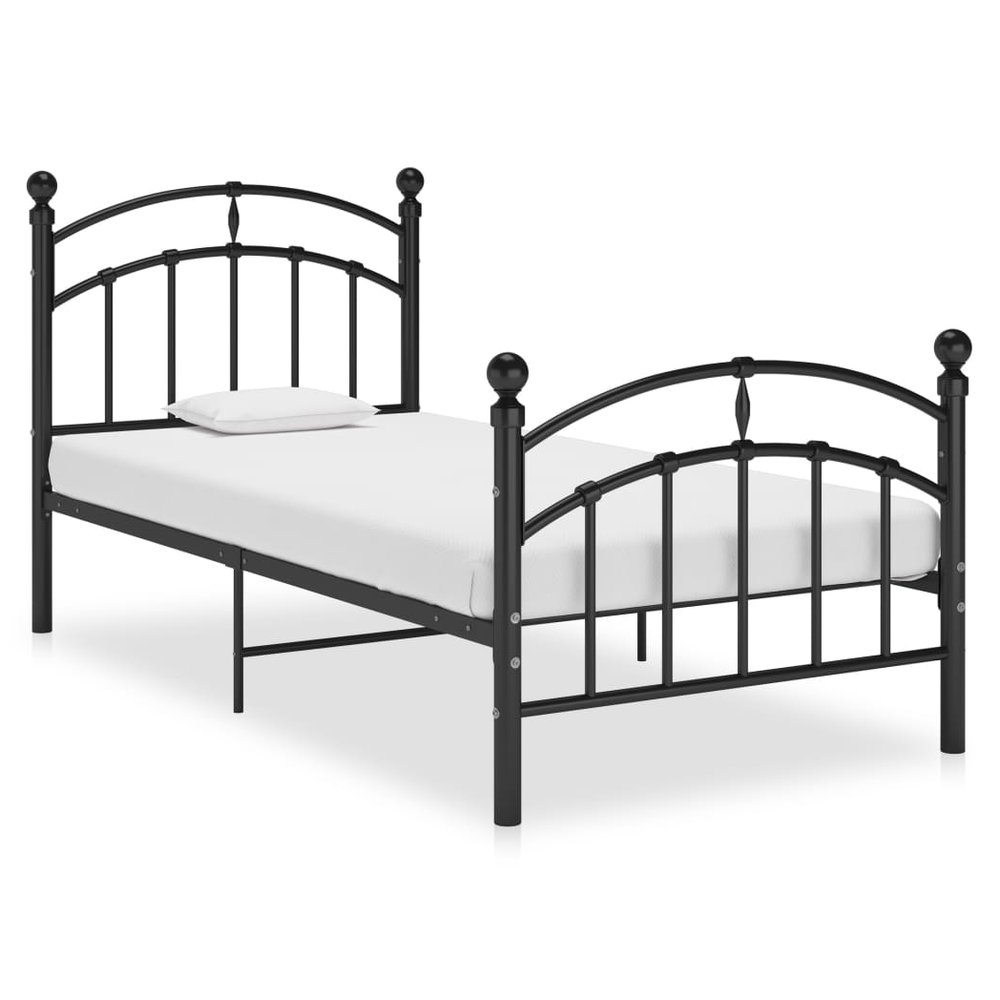 Bed Frame Black Metal 90x200 cm