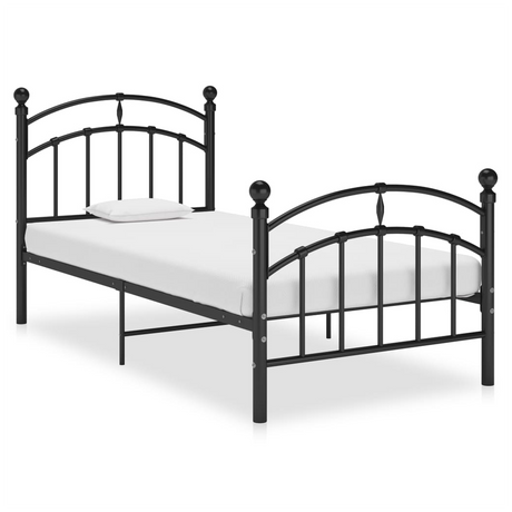 Bed Frame Black Metal 90x200 cm