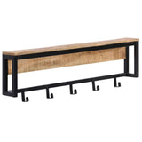 Coat Rack 87x10x27 cm Solid Rough Wood Mango