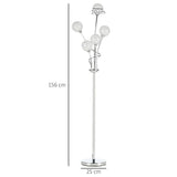 K9 Crystal Floor Lamp for Living Room, 5 Light Upright Standing Lamp, Silver