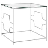 Coffee Table Silver 120x60x45 cm Stainless Steel and Glass