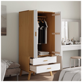 Wardrobe OLDEN White and Brown 76.5x53x172 cm Solid Wood Pine