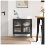 Sideboard Black 70x35x70 cm Glass and Steel