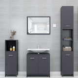 4 Piece Bathroom Furniture Set Smoked Oak Engineered Wood