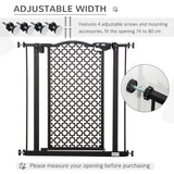 74-80 cm Pet Safety Gate Stair Pressure Fit w/ Auto Close Double Locking, Black