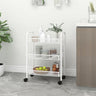 3 - 5 Tier Kitchen Trolley Black, White & Grey 46x26x64 cm to 46 x 26 x 105 cm Iron