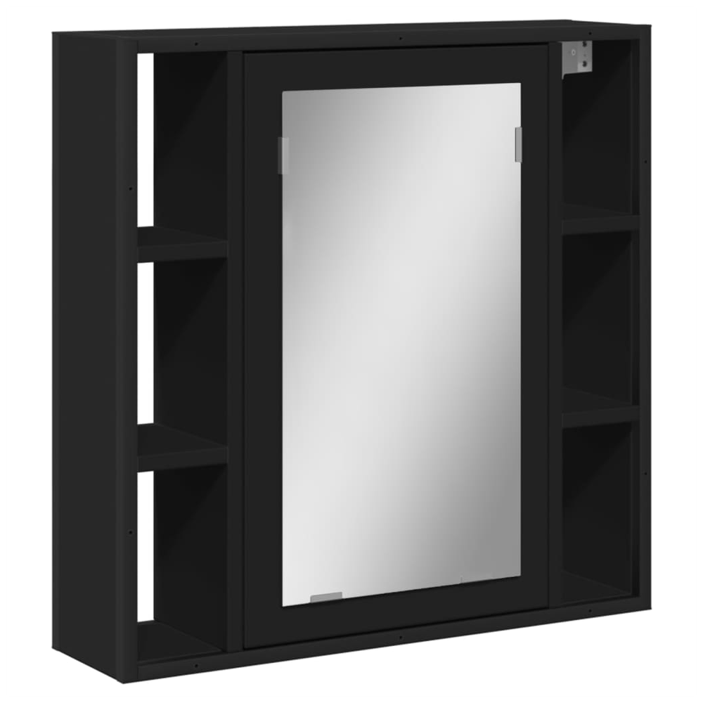 Bathroom Mirror Cabinet Black 60x16x60 cm Engineered Wood