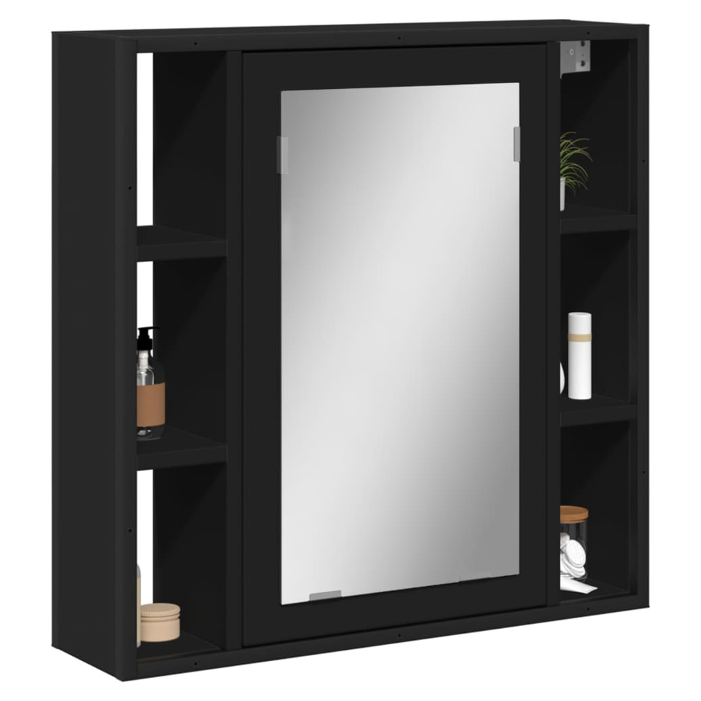 Bathroom Mirror Cabinet Black 60x16x60 cm Engineered Wood