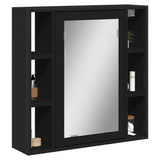 Bathroom Mirror Cabinet Black 60x16x60 cm Engineered Wood