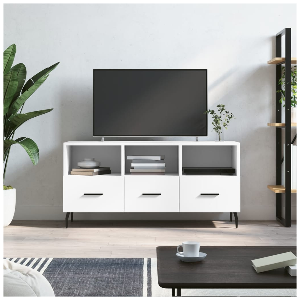 TV Cabinet White 102x36x50 cm Engineered Wood