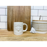 Cream Ceramic Embossed Bee Mug