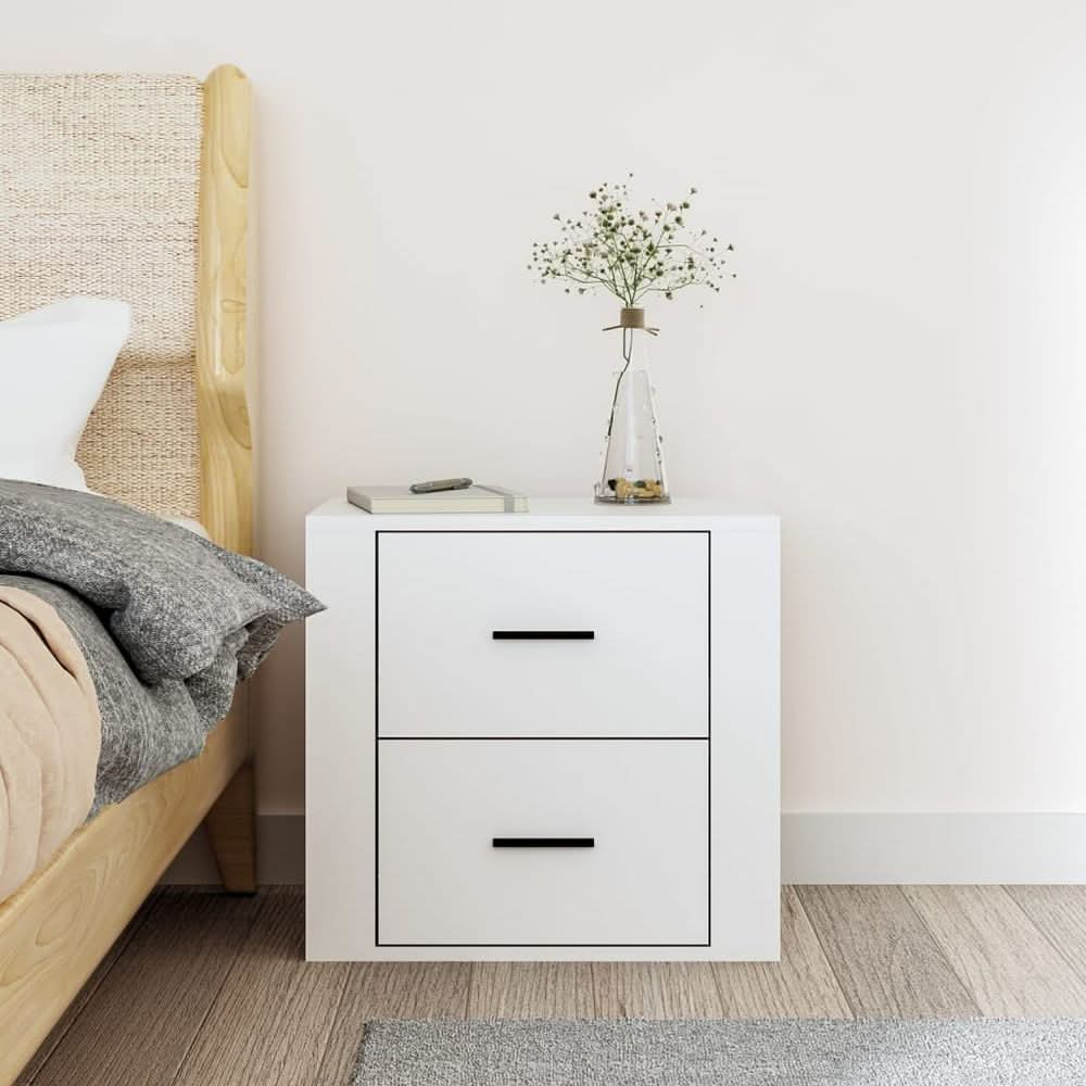 Wall-mounted Bedside Cabinet White 50x36x47 cm