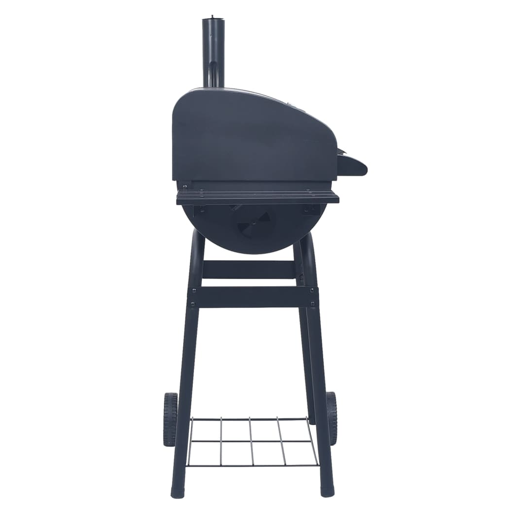 Charcoal BBQ Grill Smoker with Bottom Shelf Black