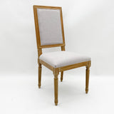 96CM BEIGE LINEN FABRIC LOUIS CHAIR