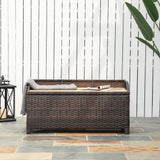 Rattan Garden Storage, 102Lx51Wx51H cm Brown / Cabinet Cushion Box Chest