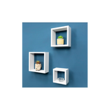 Set of 3 Cube White Floating Wall Shelf - CHELF