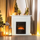 2000W 5-Level MDF Electric Fireplace Heater w/ Remote White