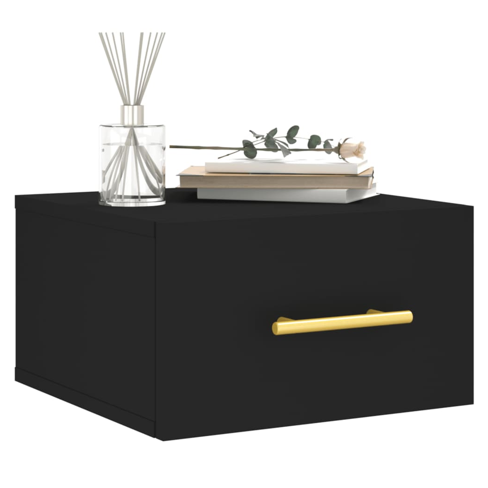 Wall-mounted Bedside Cabinet Black 35x35x20 cm