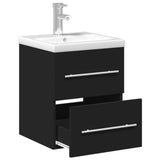 Bathroom Sink Cabinet with Built-in Basin Black