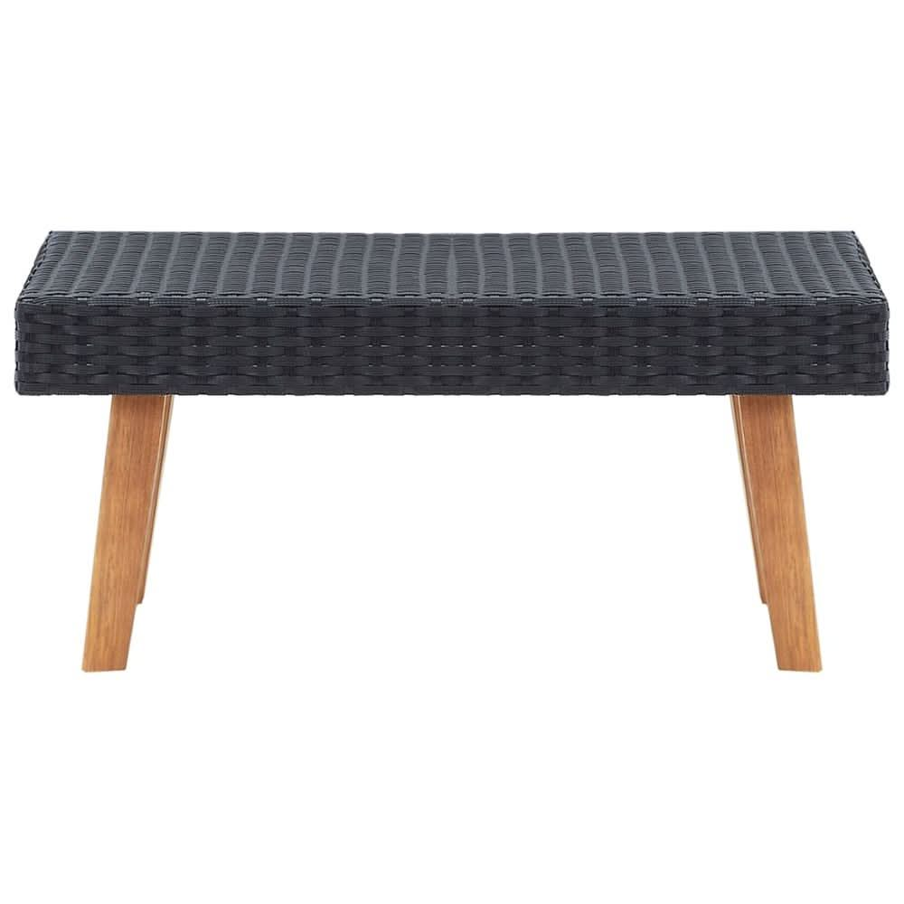 Garden Coffee Table Poly Rattan Black