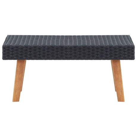 Garden Coffee Table Poly Rattan Black