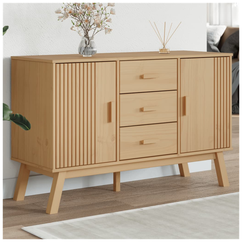 Sideboard OLDEN Brown 114x43x73.5cm Solid Wood Pine