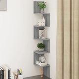 Wall Corner Shelf Smoked Oak 20x20x127.5 cm Engineered Wood