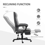 Home Office Chair High-Back Reclining Chair for Bedroom Study Living Room Grey