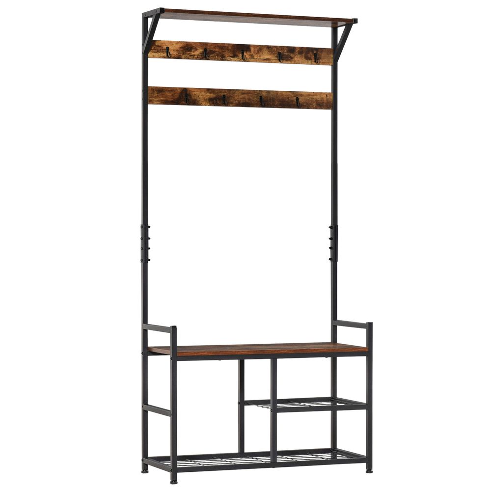 Coat Rack Stand Shoe Storage Bench for Bedroom Living Room Entryway