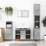 3 Piece Bathroom Furniture Set Concrete Grey Engineered Wood