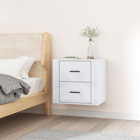 Wall-mounted Bedside Cabinet White 50x36x47 cm