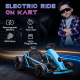 24V Electric Go Kart for Kids with Music, Horn Honking, Slow Start