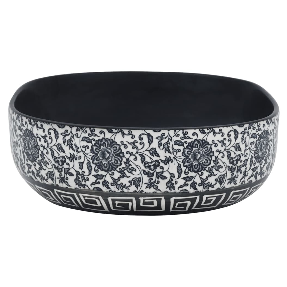 Countertop Basin Black and Blue Oval 59x40x14 cm Ceramic