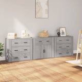 Sideboards 3 pcs White Engineered Wood