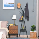 180cm Free Standing Coat Rack Metal Shelf Holder Stand Display Clothes Hat