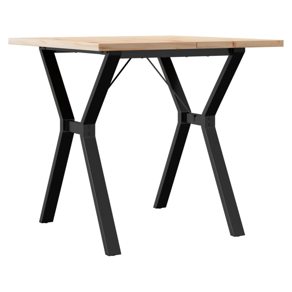 Dining Table Y-Frame 80x80x75.5 cm Solid Wood Pine and Cast Iron