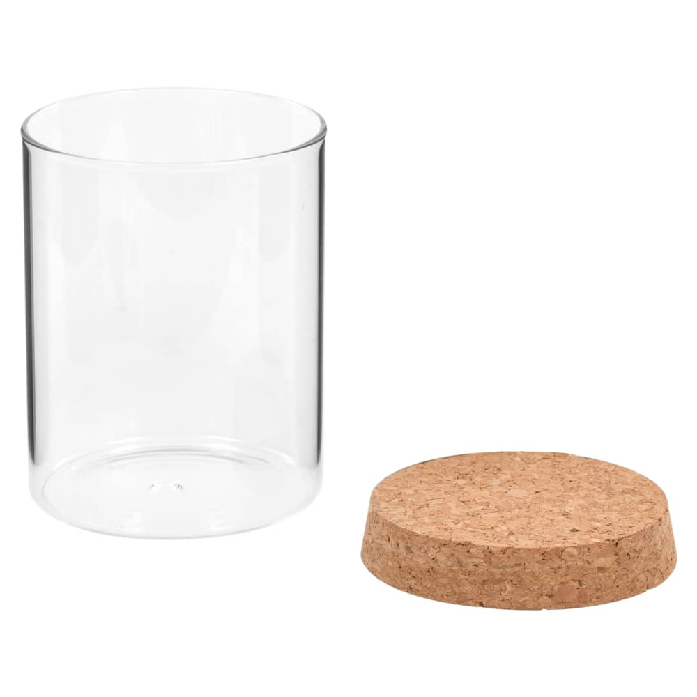 Storage Glass Jars with Cork Lid 6 pcs 650 ml