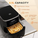 1500W 4 in 1 Air Fryer w/ Air Fry Bake Roast Dehydrator Function Cookbook 6.5L